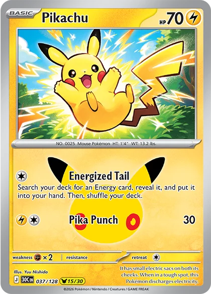 30th Celebration: Pikachu 37/158